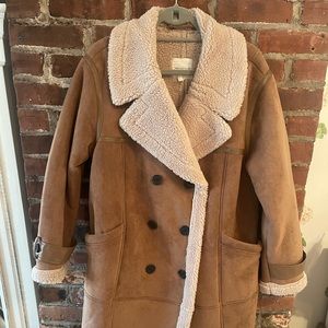 Avec Les Filles Faux Shearling Longline Coat